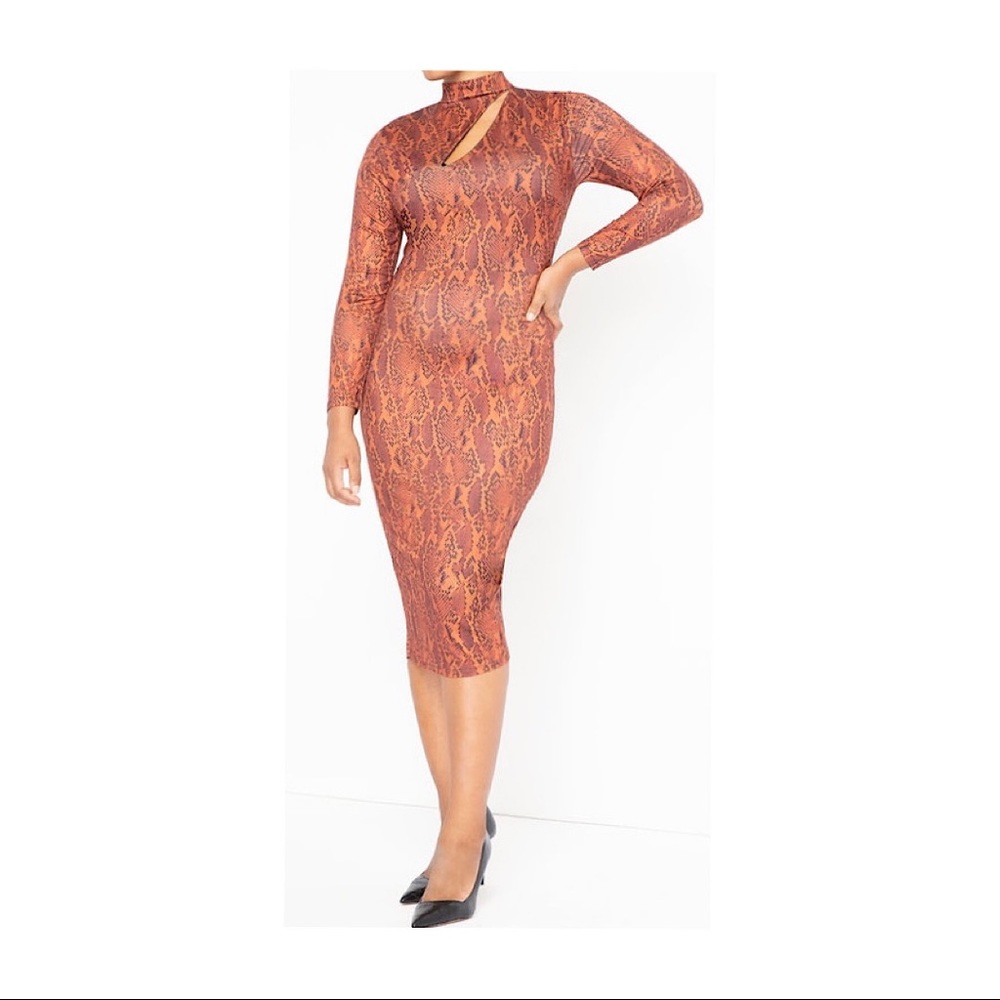 Python Body Con Dress with Cutout
